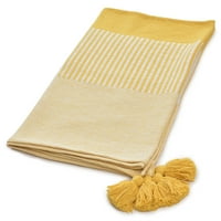 O Залив жолто бело шарено рачно плетенка органско фрлање памук, 50 60