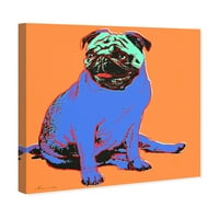 Wynwood Studio Animals Wall Art Canvas Prints 'Dooggy Warhol II' кучиња и кутриња - сина, портокалова боја