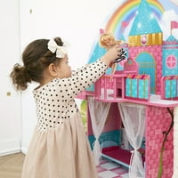 Кукли за замок на малата светска принцеза во Оливија - Куќа за кукли - розова