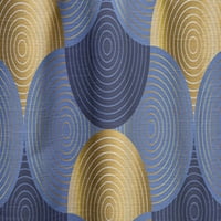 DesignArt 'Ретро луксузни бранови во сина и злато VIII' модерен панел за завеси од средниот век