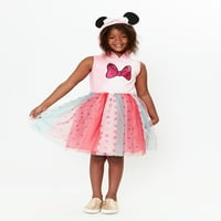 Дизни Мини глувче девојки со качулка фустан, големини 4-12