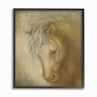 Портрет за коњи на „Ступел индустрии“ сино жолто животинско сликарство врамена wallидна уметност од трета