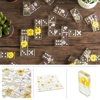 Игри за трговски марки Акрилик Домино постави 28-парчиња Домино сет со случај, цвет