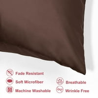 Уникатни поволни цени свилени сатенски перници, кафеави, стандардни 21 x27