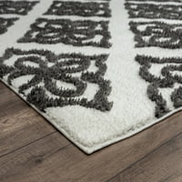 Обединети ткајачи Квинсленд Акира Геометриски килим со акцент на Шаг, крем, 1'10 3