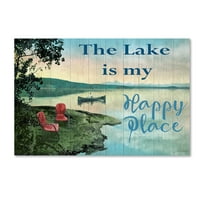 Трговска марка ликовна уметност „Езерото е мое среќно место“ платно уметност од Jeanан Плут