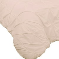 Pucker Up Blush Pink Ruched Puckered Solid Ultra Soft Cotton Pintuck Comforter и Sham Set од Royale Linens
