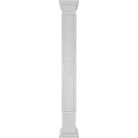 Ekena Millwork 12 W 9'H Craftsman Classic Square Non-Tapered Artisan Fretwork Column W Crown Capital & Crown