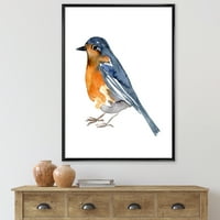 DesignArt 'Античка портокалова птица' Традиционална врамена платно wallидна уметност печатење