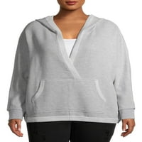 Atteината на Terra & Sky Plus Athleisure Frange Terry Pullover Hoodie