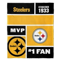 Pittsburgh Steelers nfl Colorblock Персонализирано ќебе за фрлање свилен допир