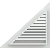 Ekena Millwork 20 W 10 H десен триаголник Gable Vent - Функционален терен на десната страна, PVC Gable отвор