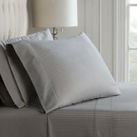 Стило на хотелски стил, броење сива лента египетска памучна перници, крал, сет од 2