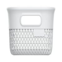 Главни ткаени пластични корпа за складирање - бел 4 -кварт плетен дизајн