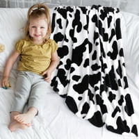 Уникатни поволни цени крава печатена лесна тросед кревет 300gsm фланел фрлање ќебе 39 51