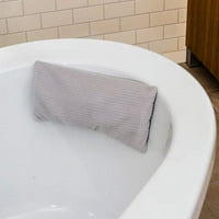 Splash Home Beads Stripe Не -лизгачки бања перница за поддршка на вратот Wutction Cup - Бела