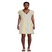 Време и Тру, ткаен фустан за печатење со женски со полите
